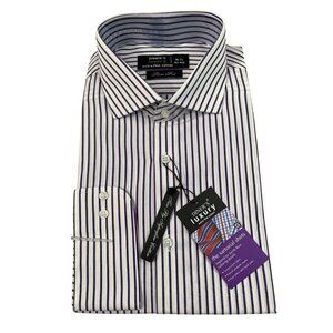 Diners Luxury Slim Fit Striped Mens Shirt Button-Up Sz 16.5" 41-42